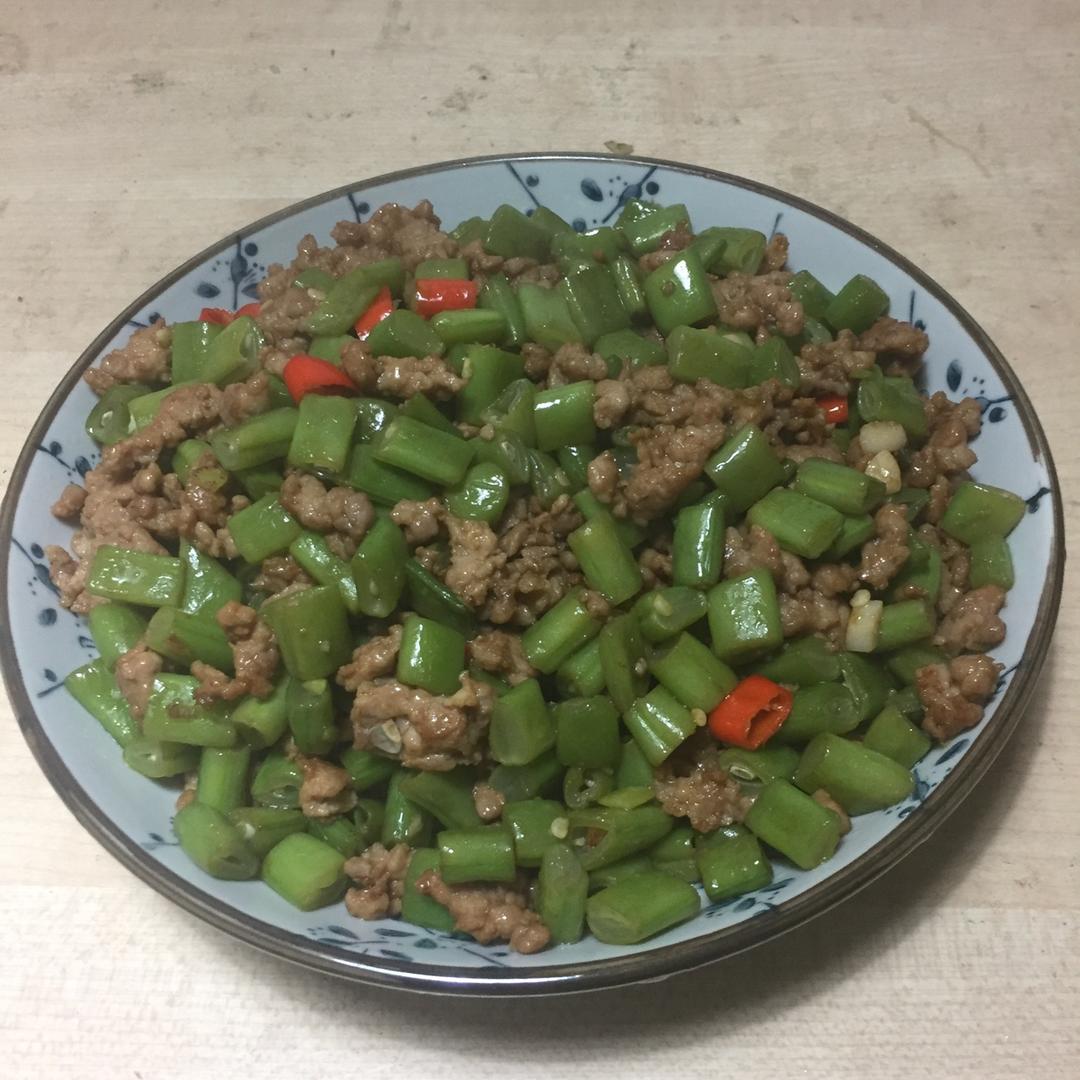 肉沫豆角下饭菜
