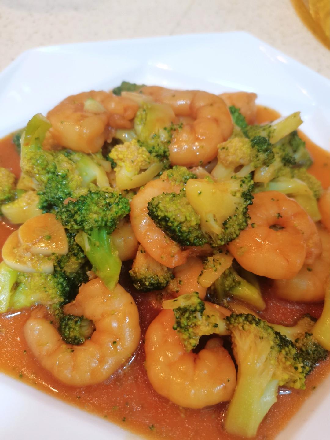 挑战100道家常菜｜半荤｜西兰花炒虾仁