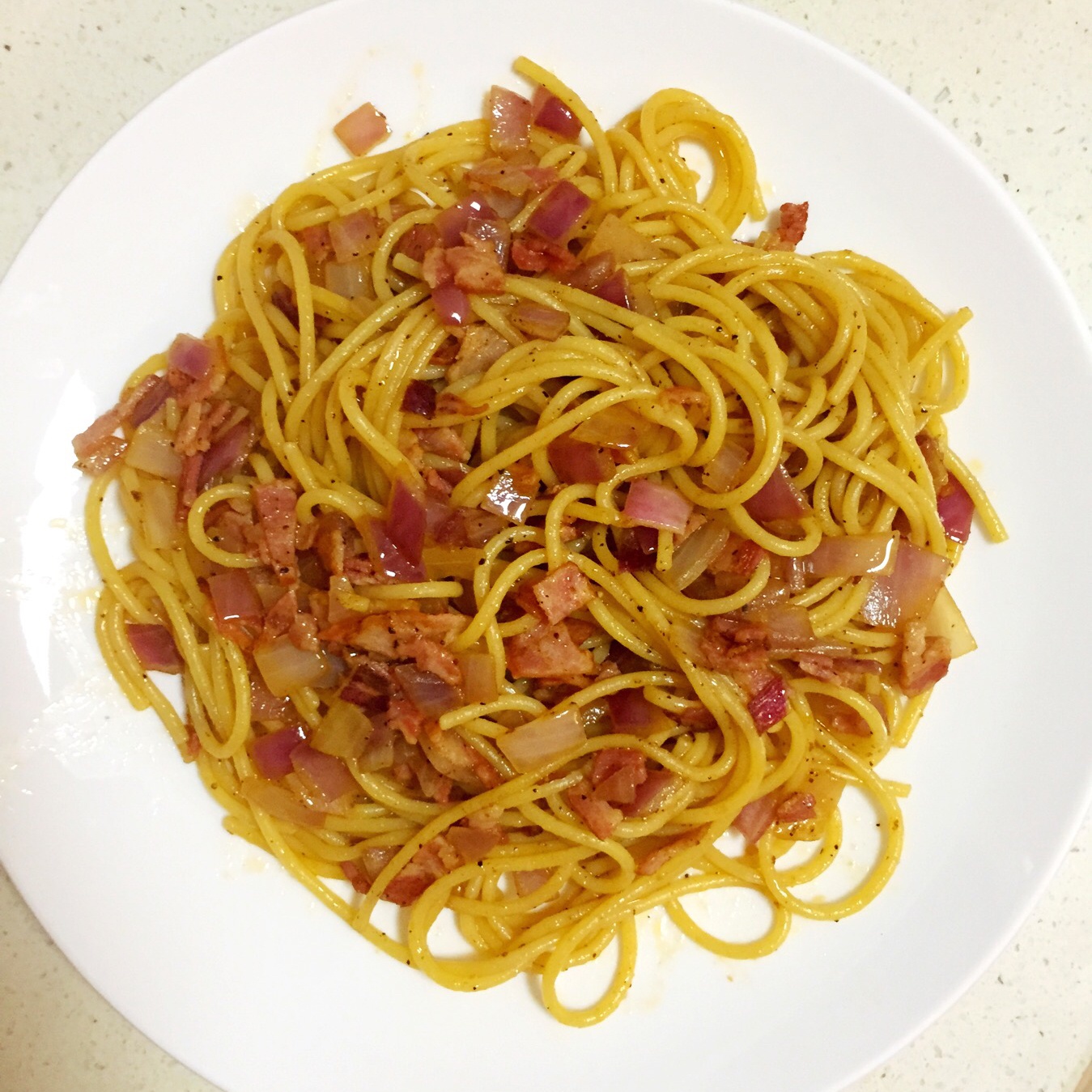 芊麻麻q做的黑椒培根意面