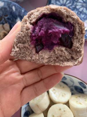 减脂期首选全麦粉制作的主食或零食——不加糖不加油的紫薯蔓越莓馅包子和馅饼的做法 步骤16
