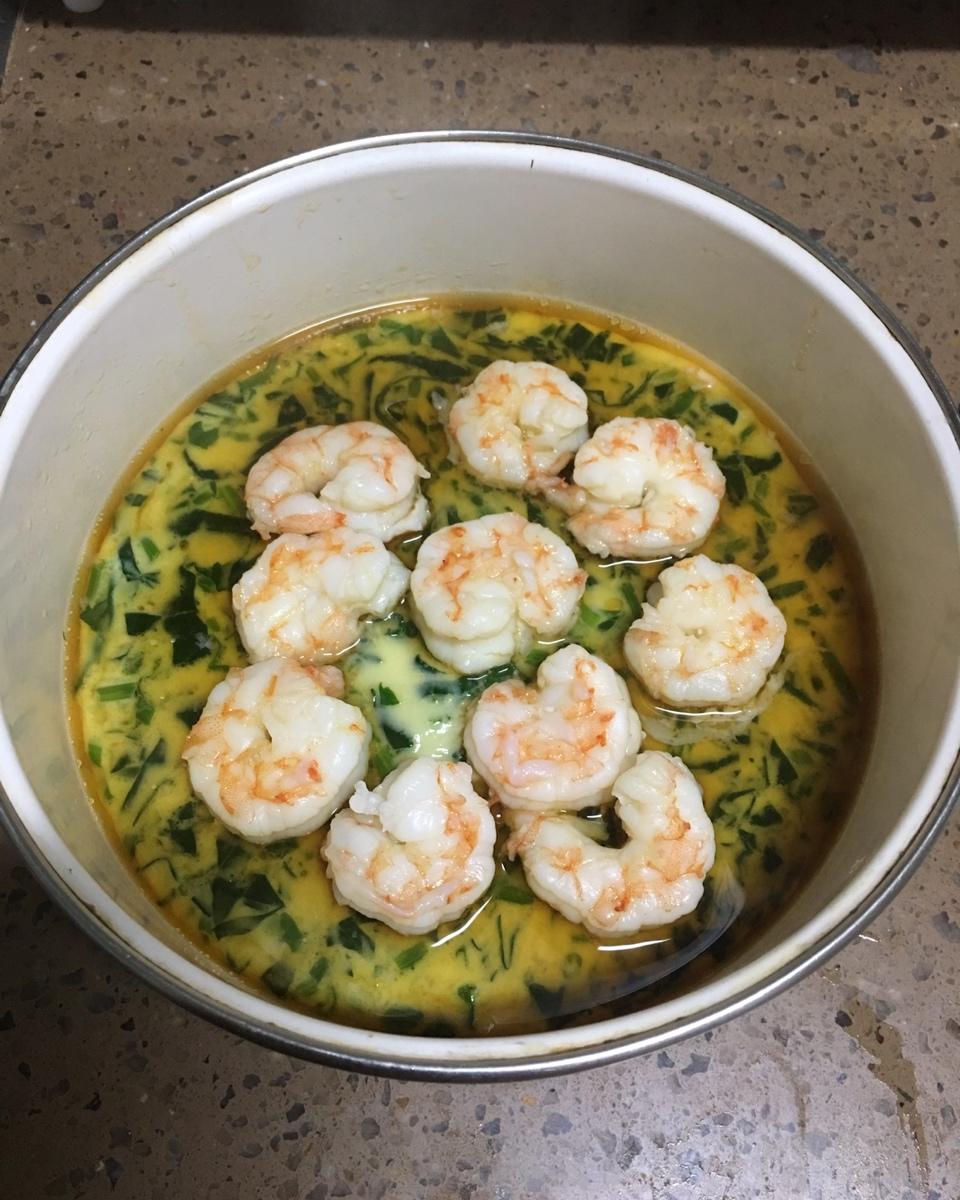 菠菜虾仁蒸蛋