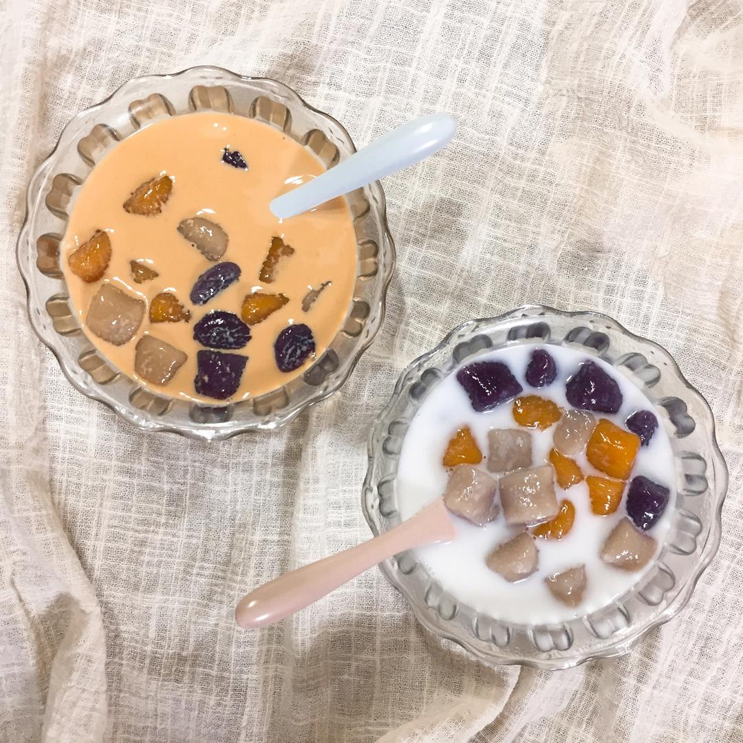 芋圆红豆奶茶