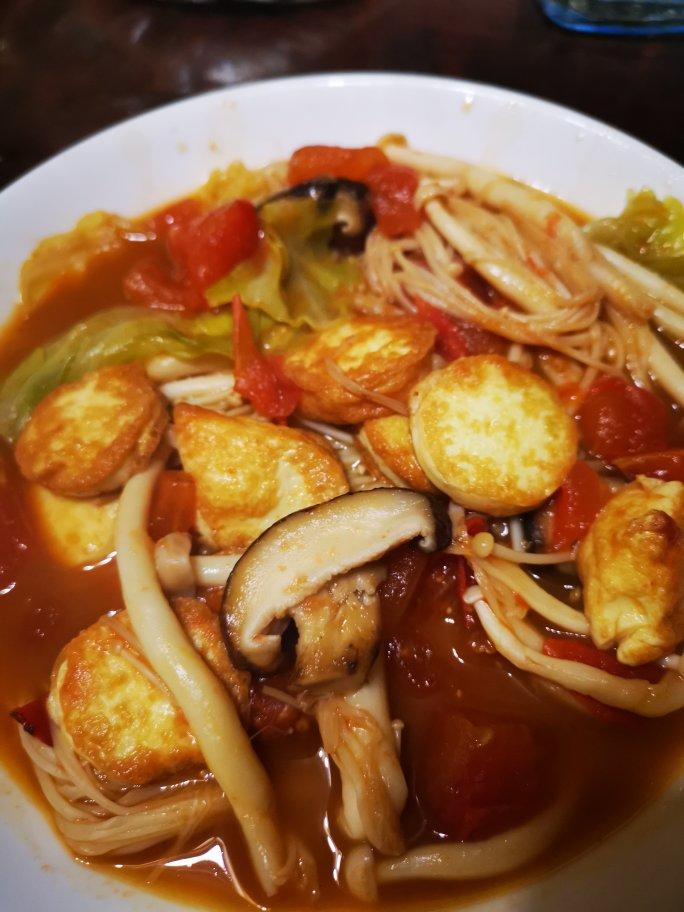 日本豆腐烧金针菇