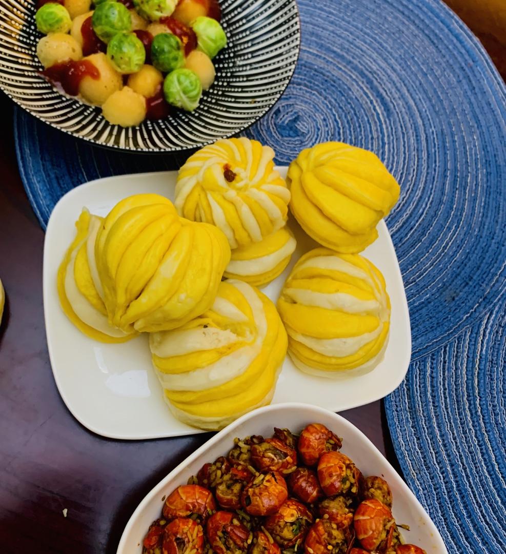 菠菜汁心形馒头 花卷（一次性发酵超治愈）
