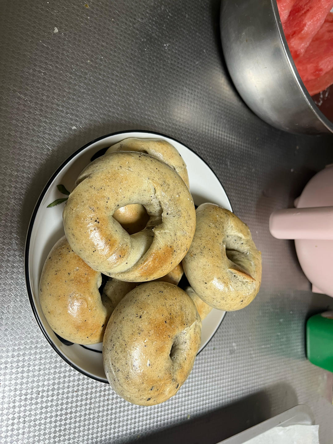 巨好用的贝果配方🔥无油低糖黑芝麻贝果