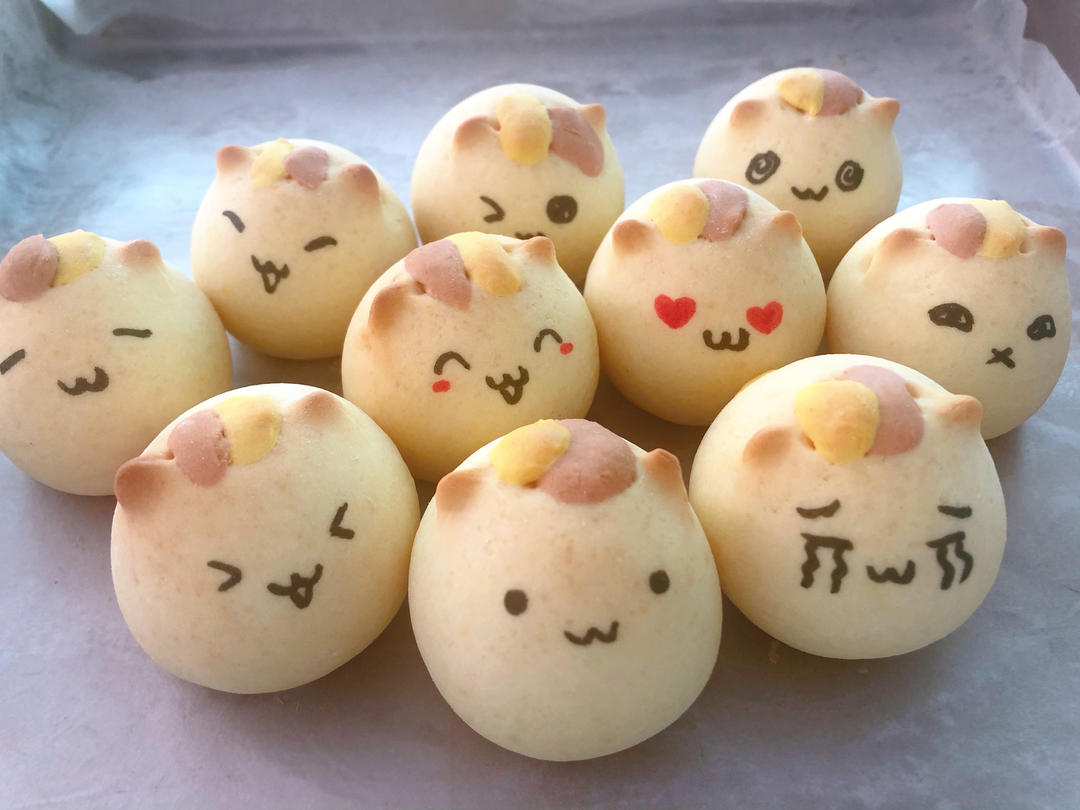 软萌可爱的日式猫咪烧果子 奶香浓郁 超简单