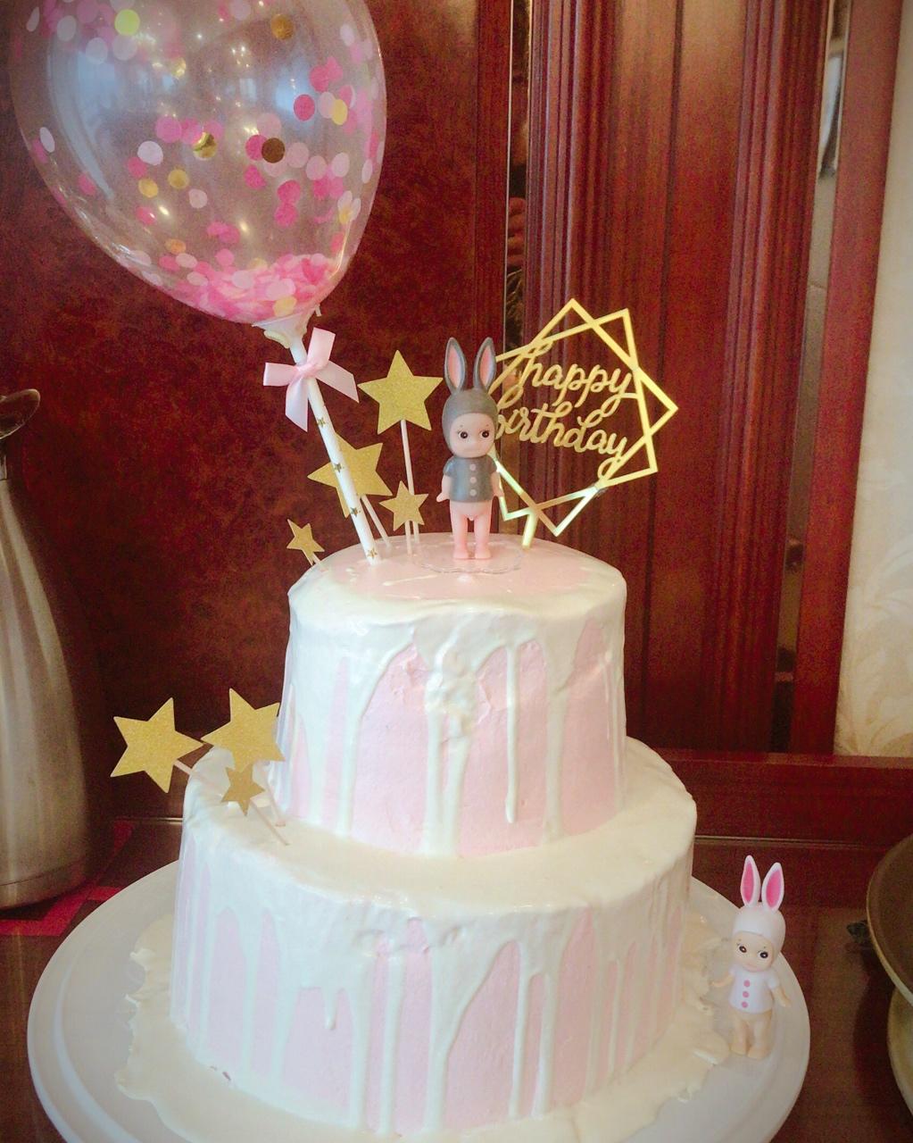 双层女宝宝儿童生日蛋糕