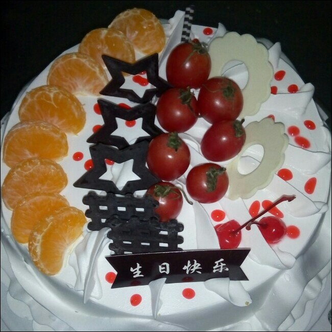 渐变色裱花蛋糕