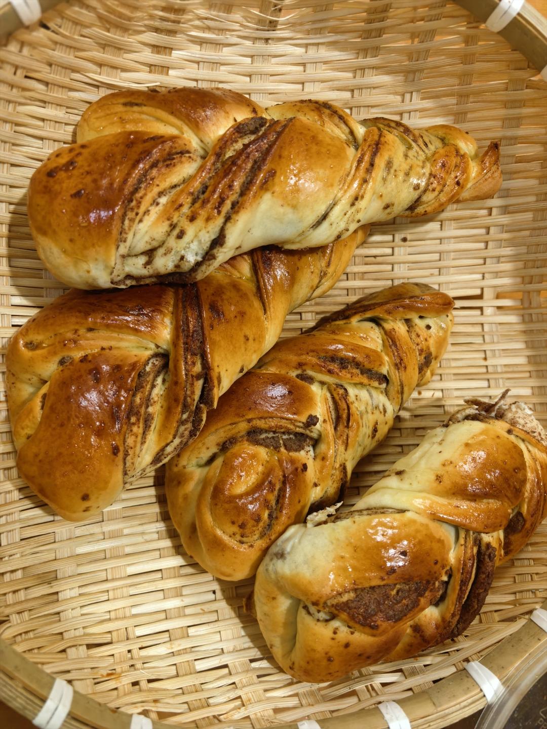 一次性发酵辫子红豆面包