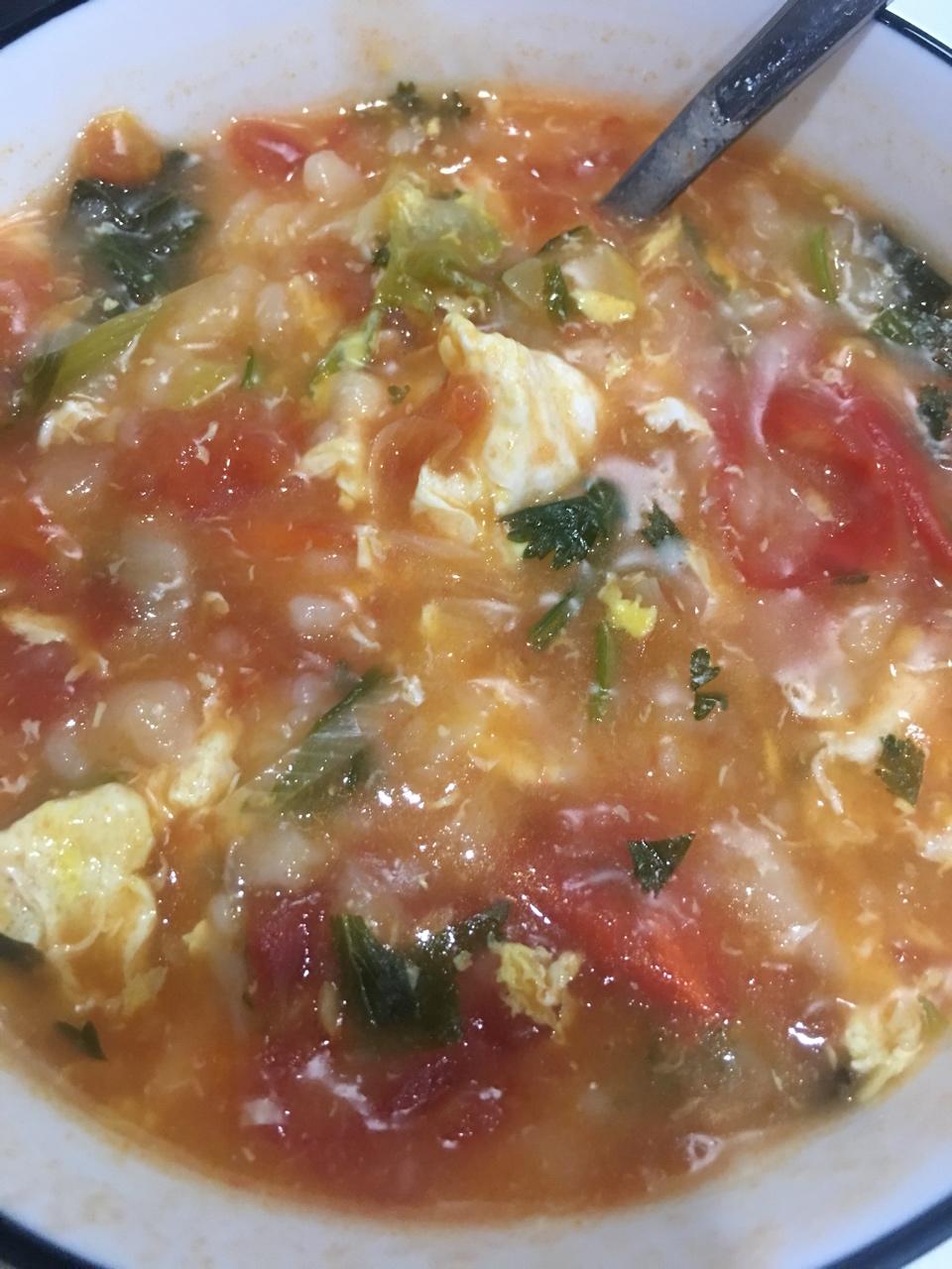 西红柿鸡蛋疙瘩汤