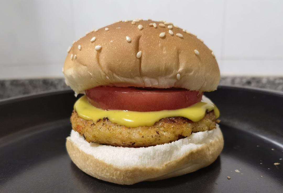 看得见虾肉的虾饼—虾饼汉堡🍔
