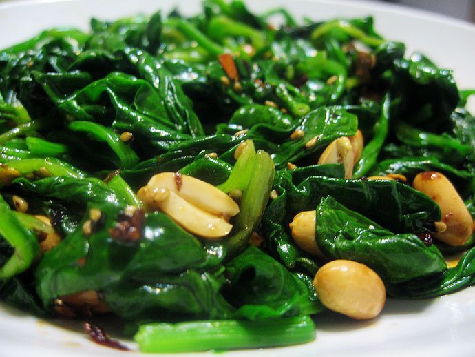 陈醋菠菜花生米