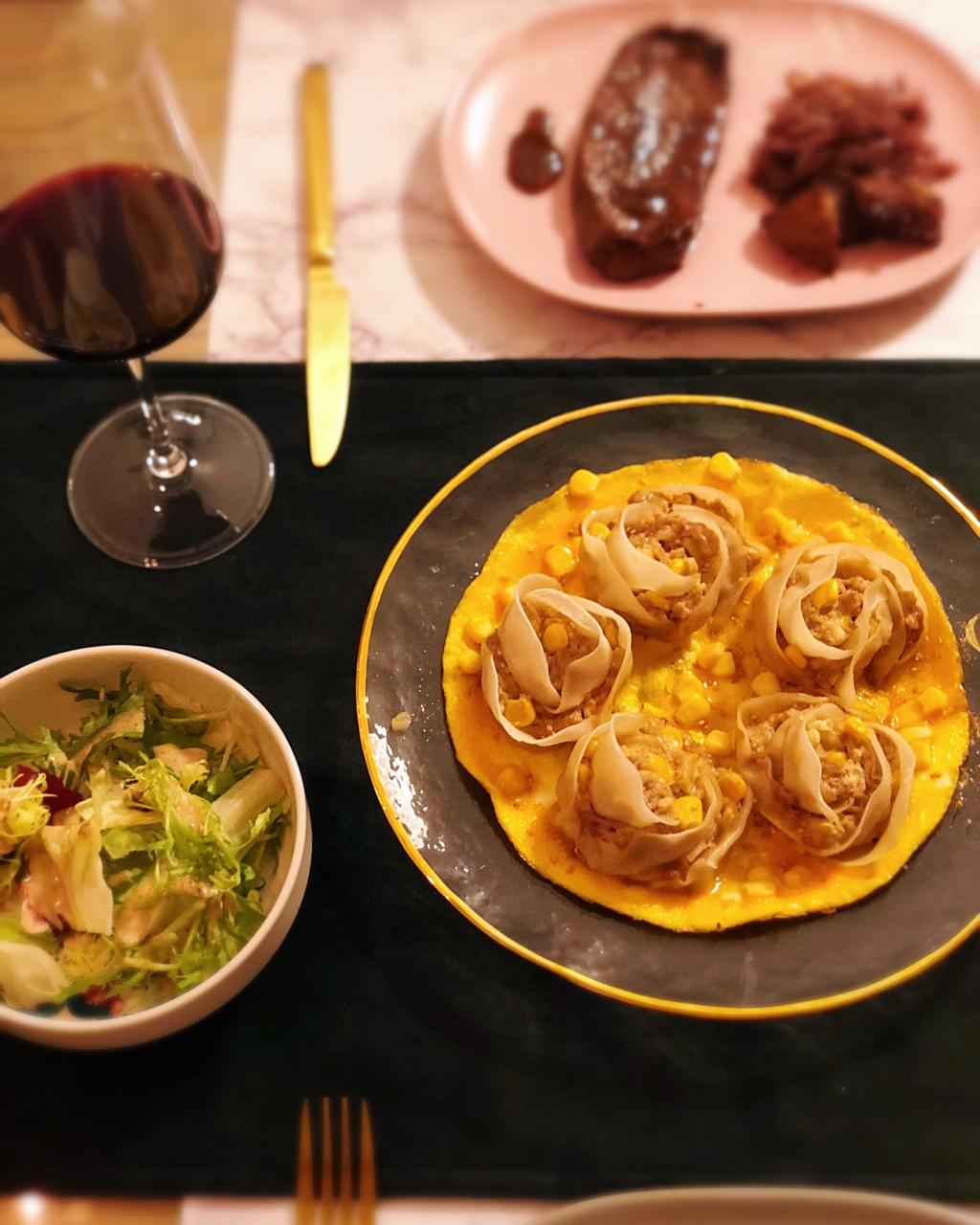 玫瑰花抱蛋煎饺