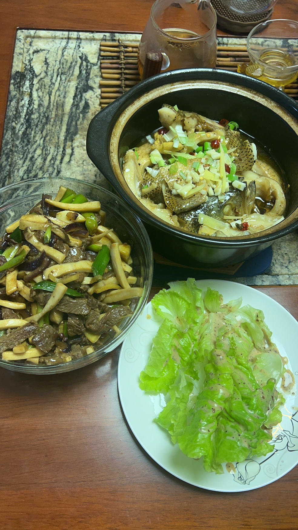 葱香焗鲈鱼