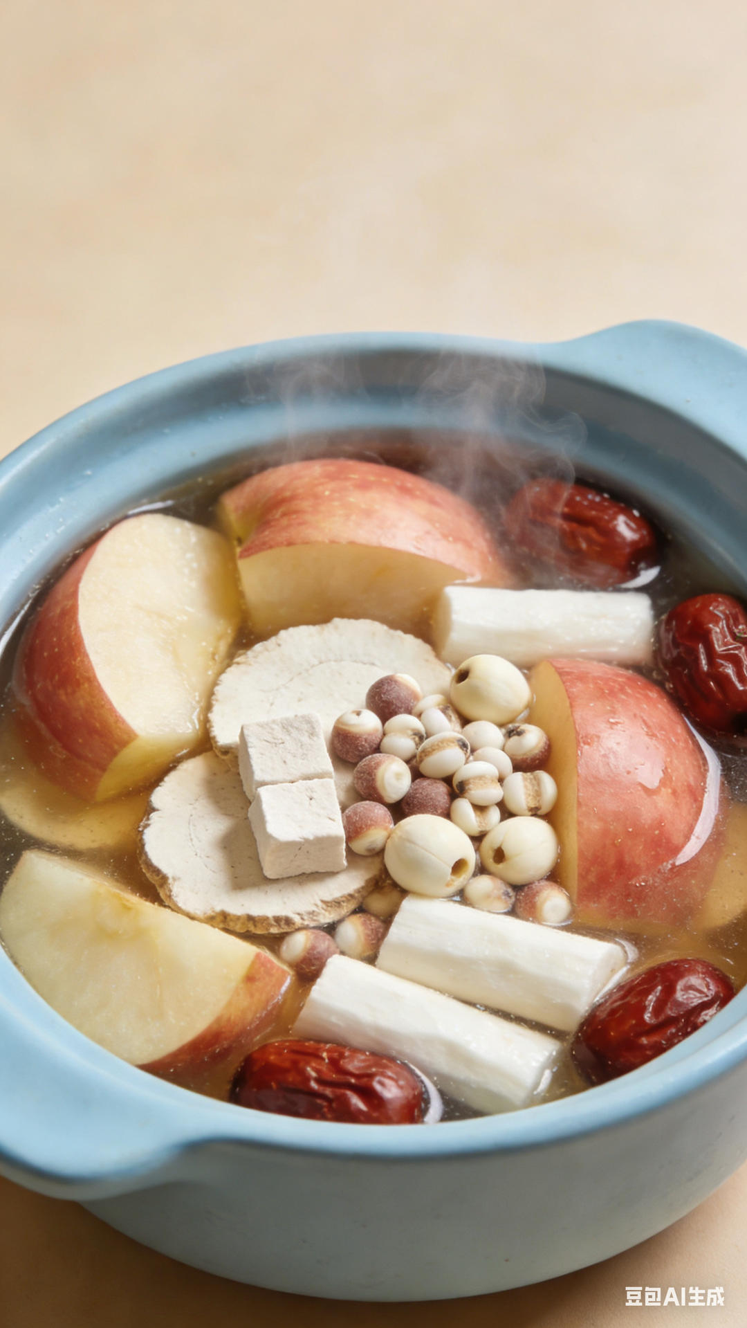 苹果茯苓莲子芡实山药红枣汤底