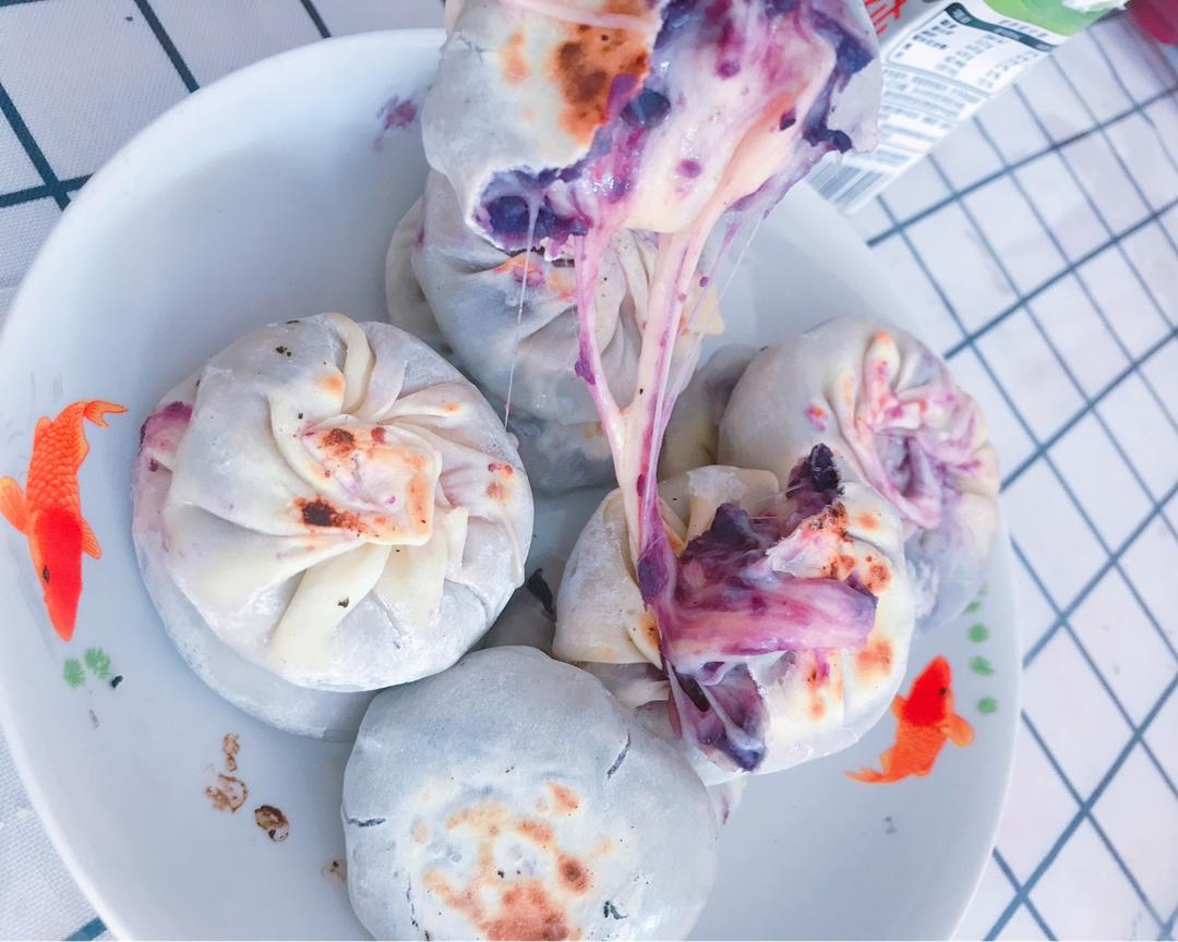简易版爆浆紫薯饼的做法