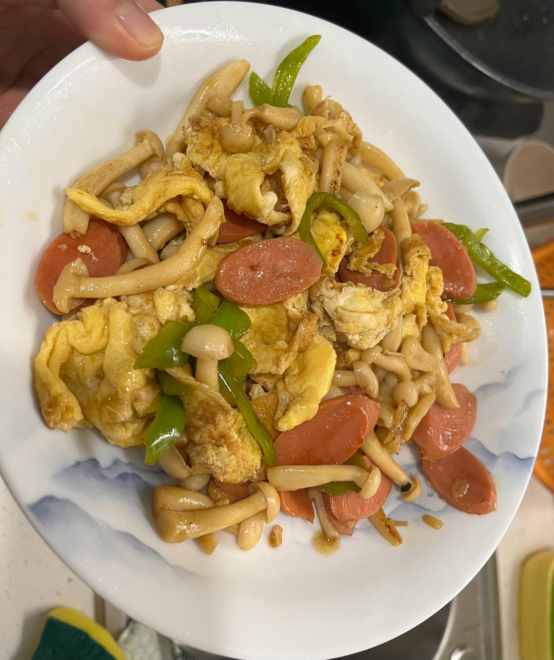 白玉菇炒火腿