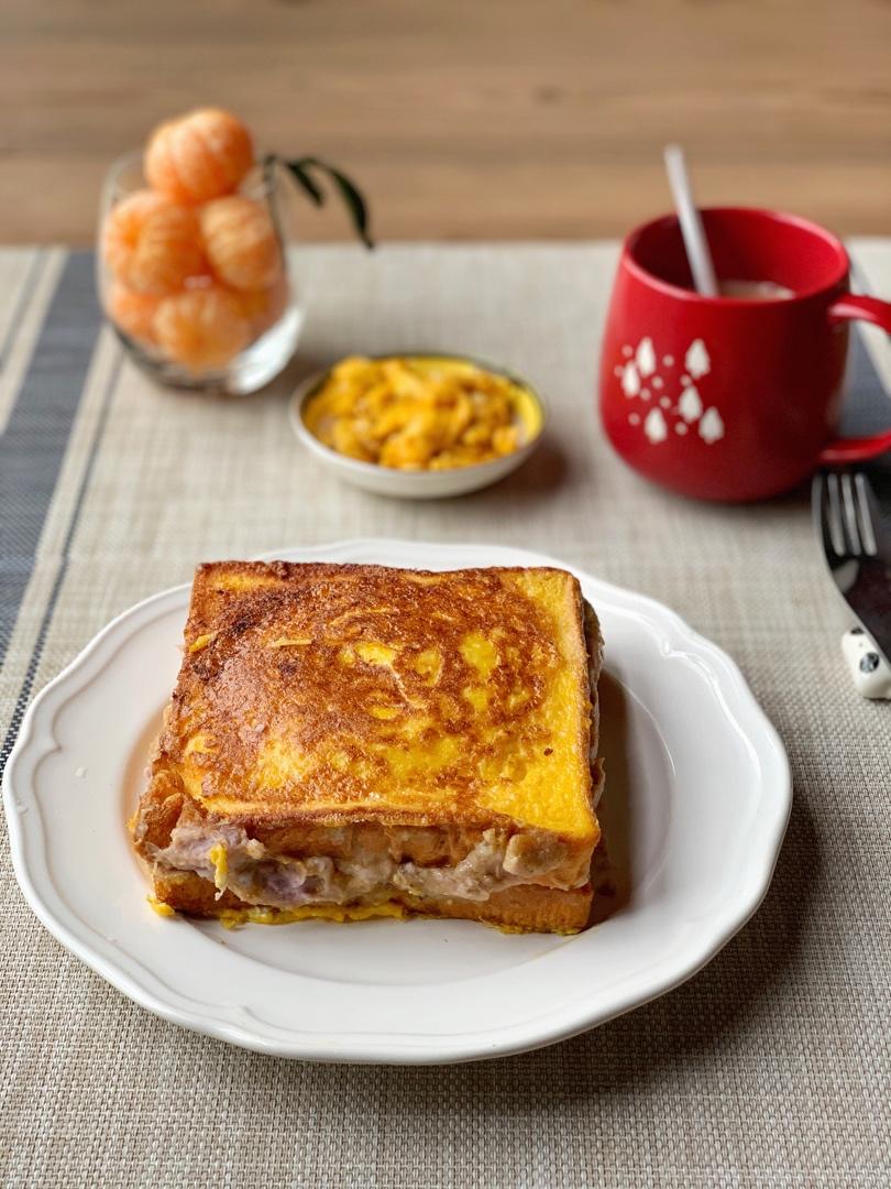 馋哭你的【肉松芋泥西多士】🥪