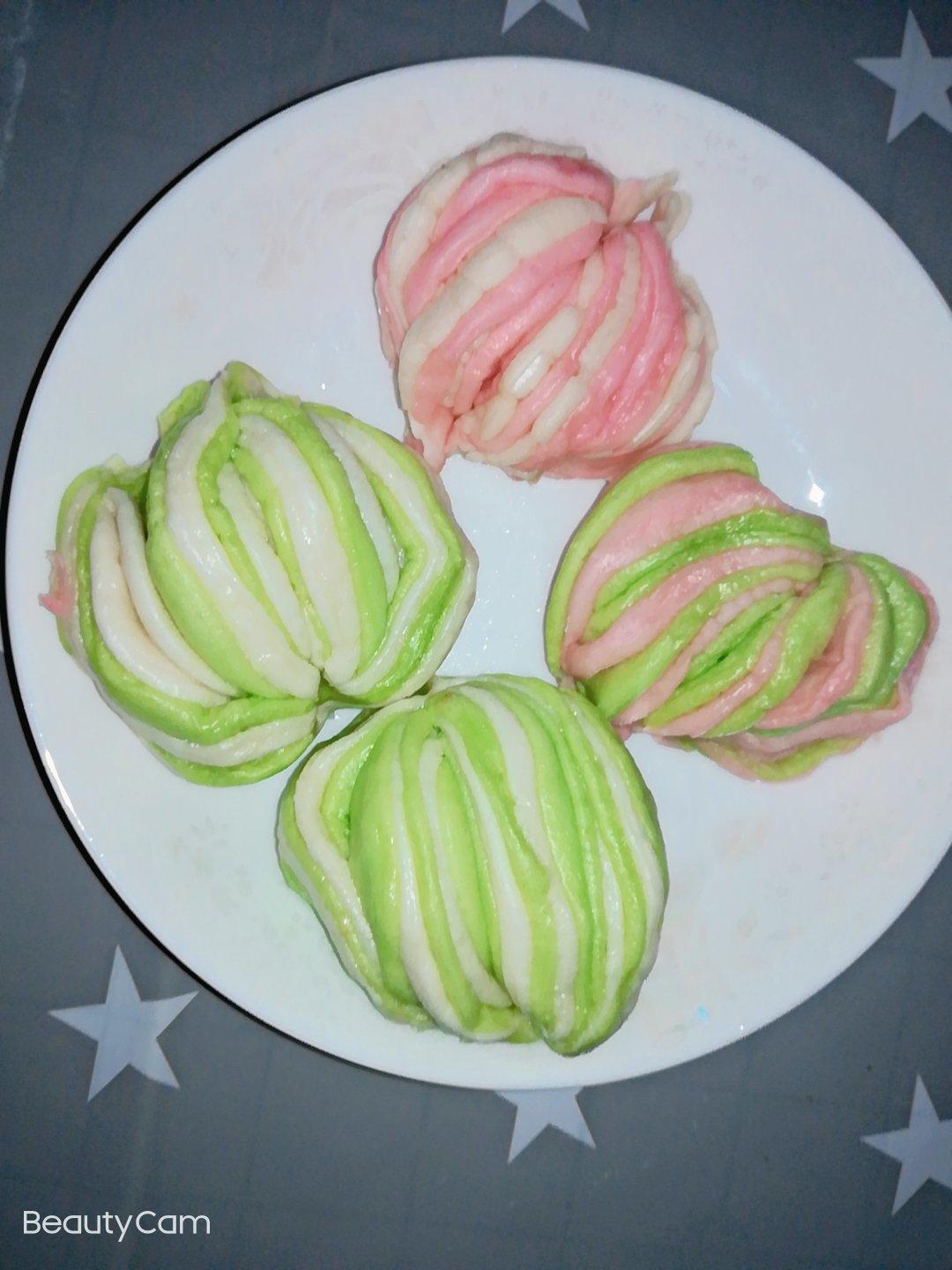 菠菜汁心形馒头 花卷（一次性发酵超治愈）