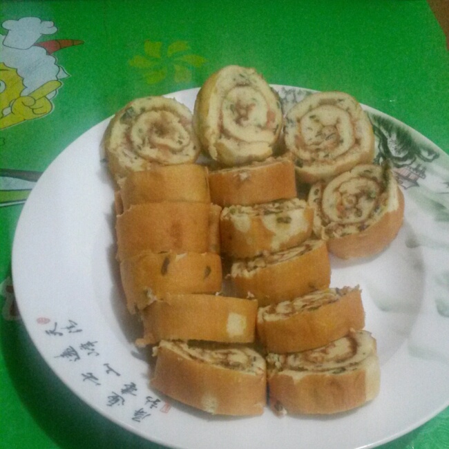 葱香火腿咸蛋糕