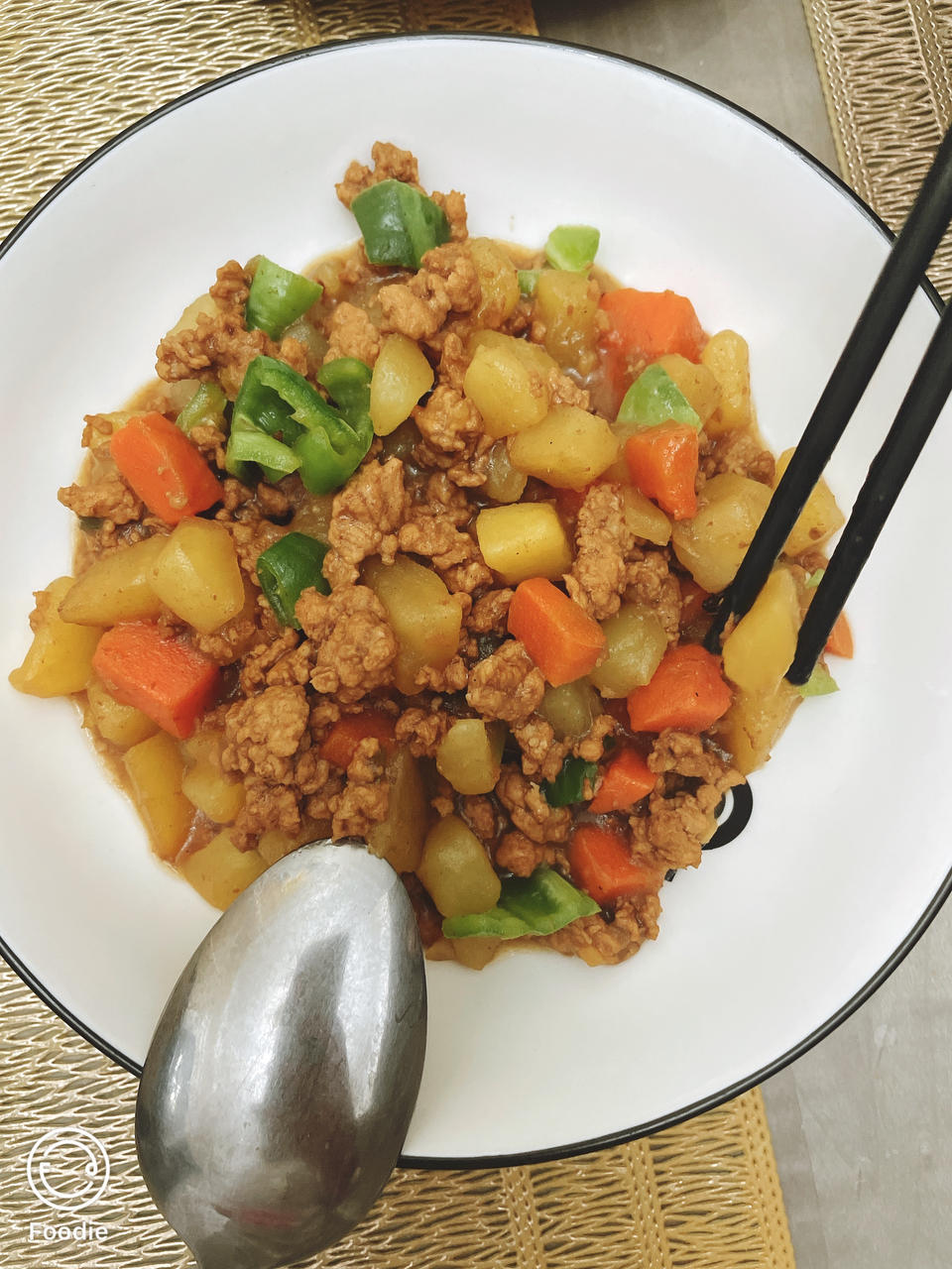 ㊙️香菇土豆肉沫拌饭❗️比外卖还好吃