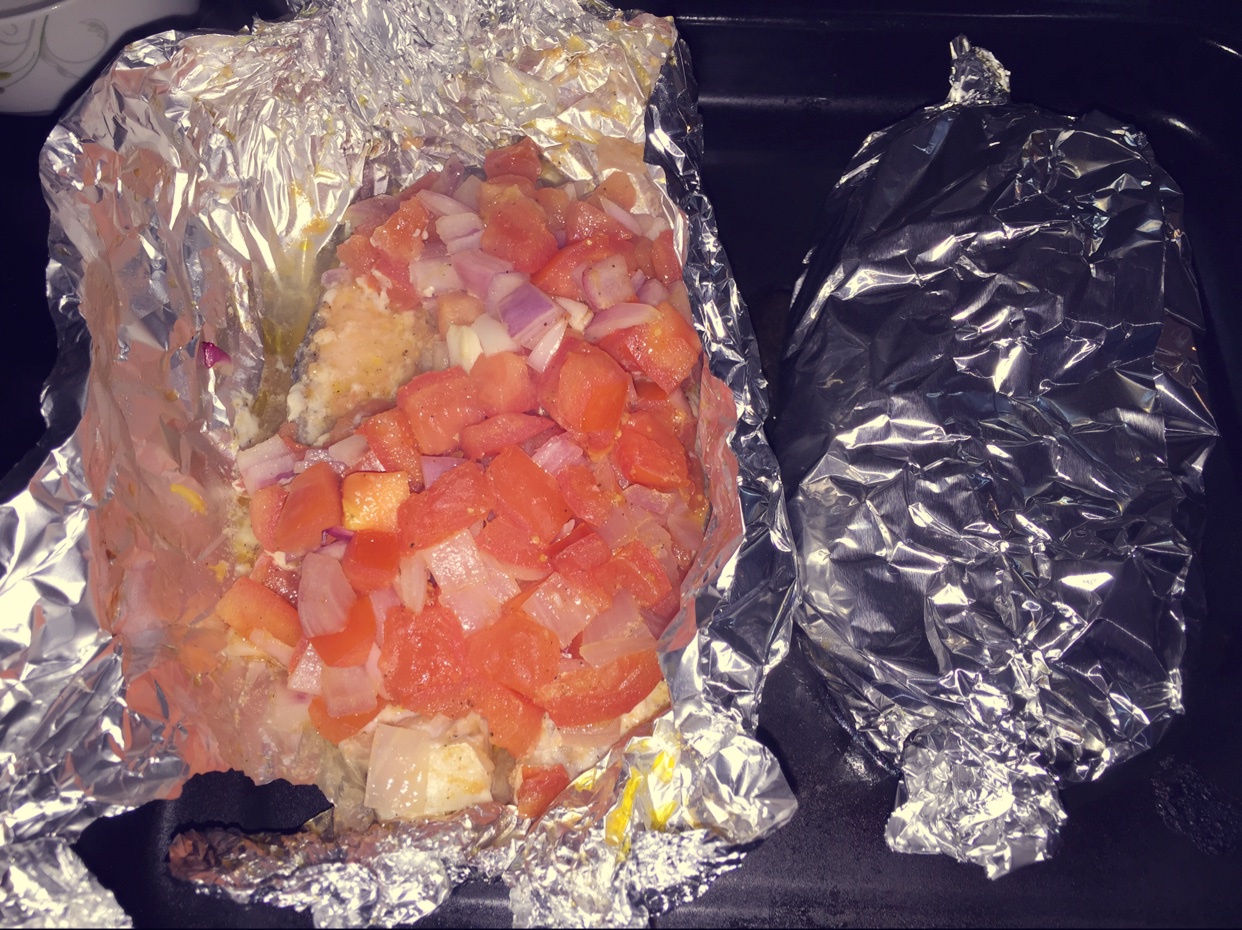 锡纸烤三文鱼  （Salmon Baked in Foil）