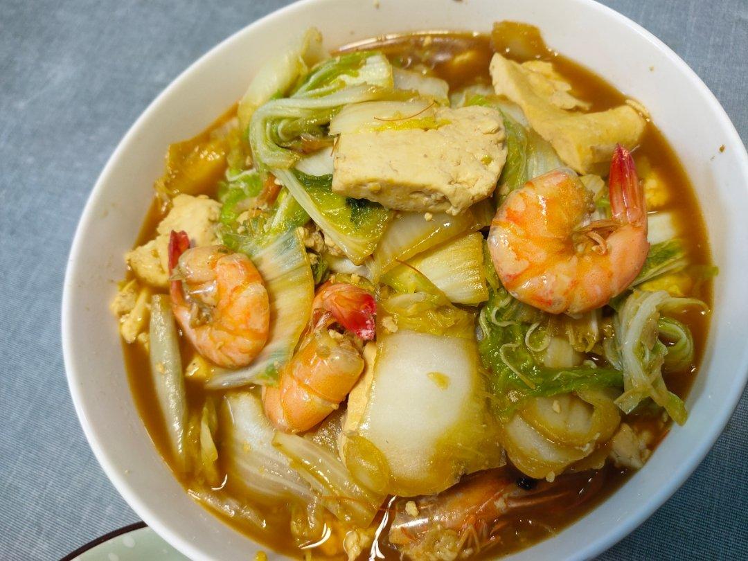 鲜虾白菜炖豆腐