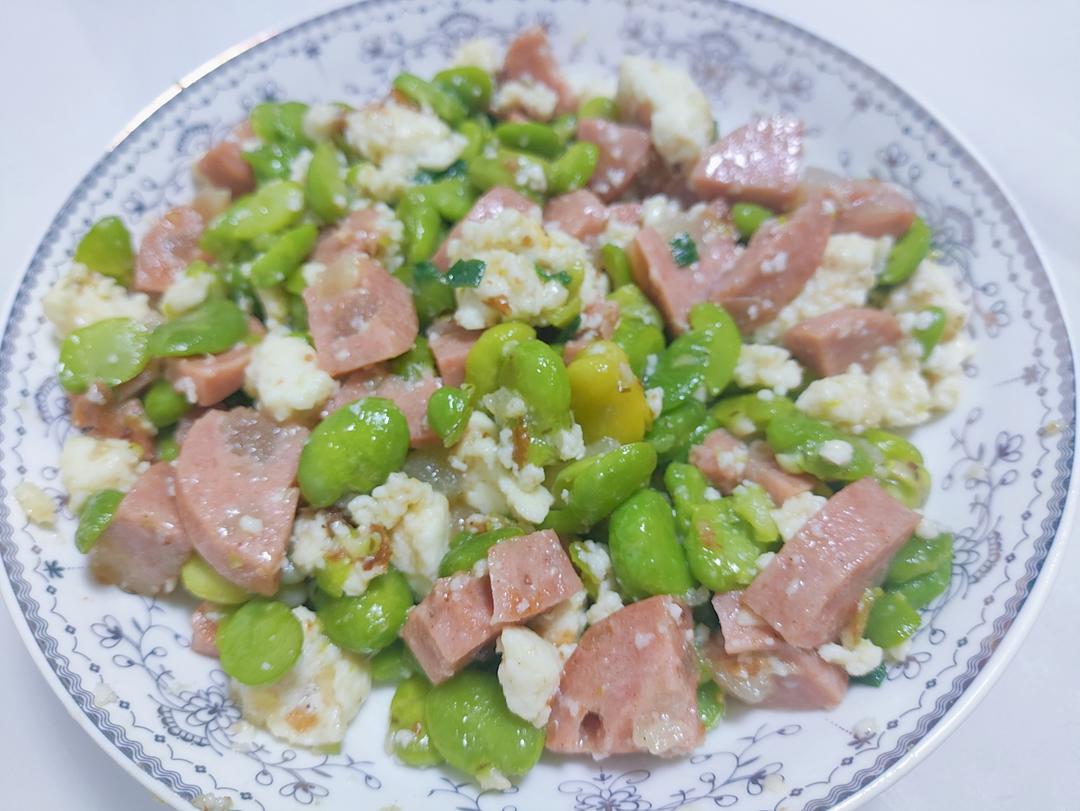 火腿乳饼烩青豆