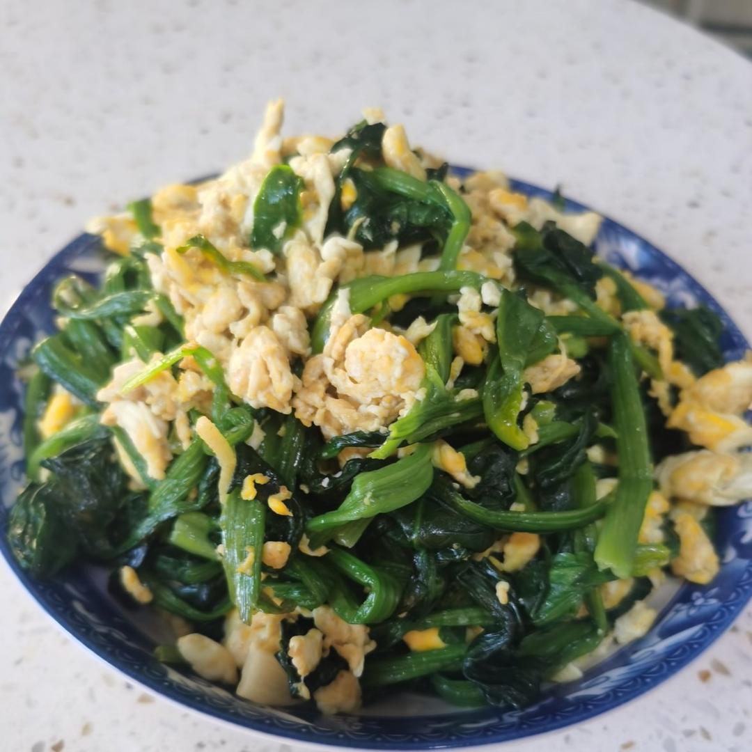菠菜炒鸡蛋（不涩不腥！）