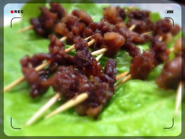 微波炉速成羊肉串