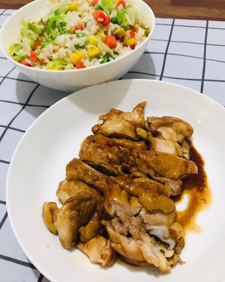 照烧蒜香版鸡腿饭的做法