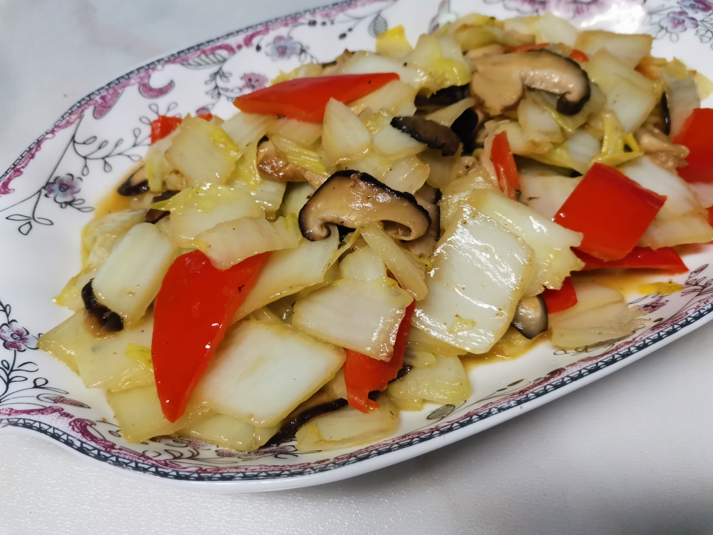 红椒白菜🥬炒香菇的做法