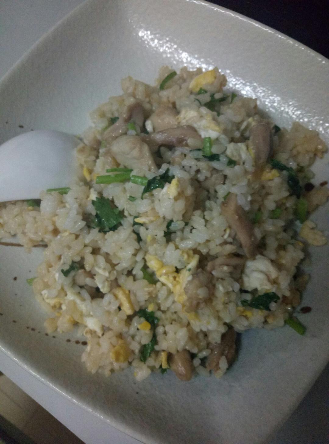 香菜杏鲍菇炒饭