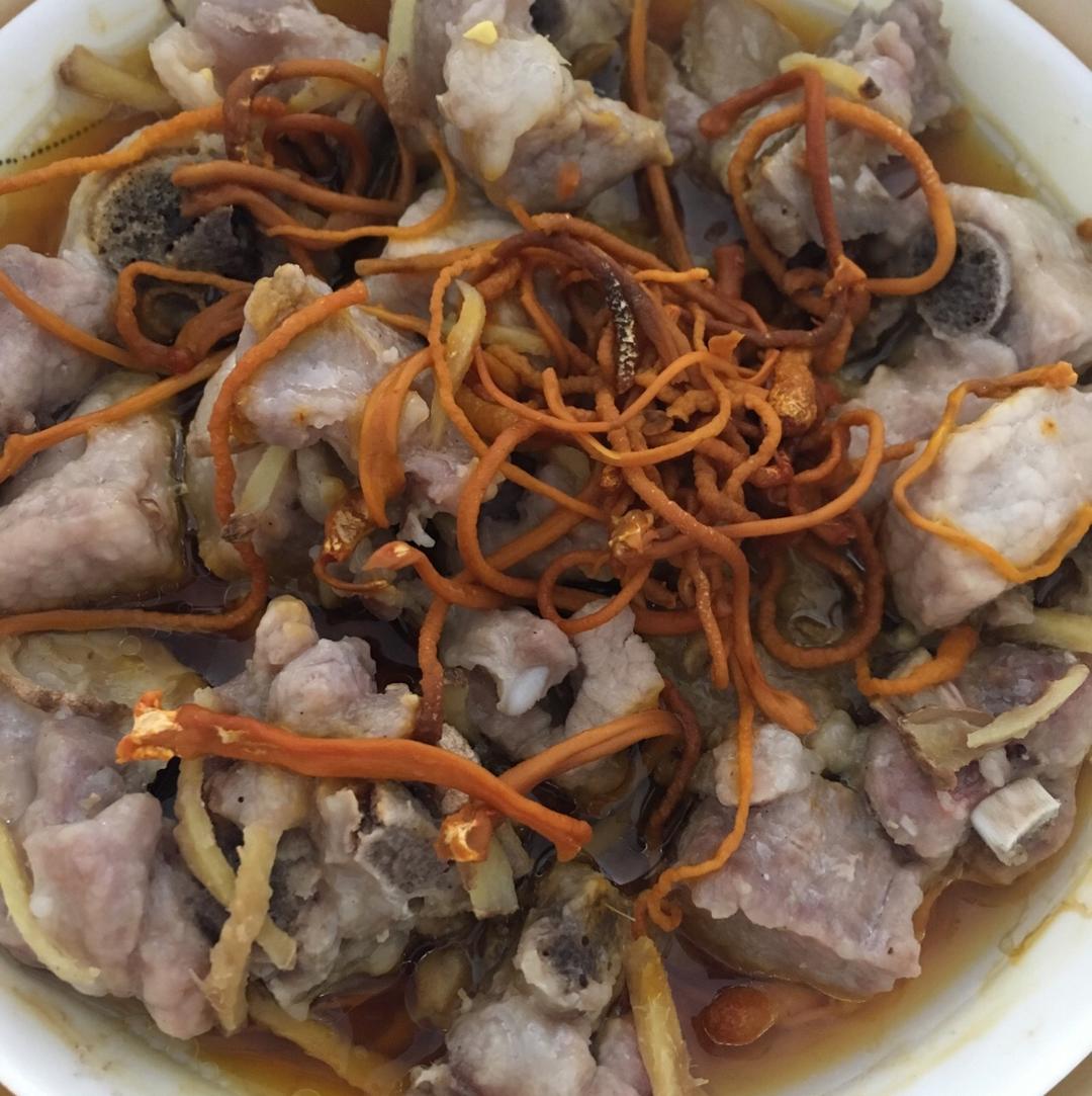 elainetduo做的鲜虫草花蒸排骨