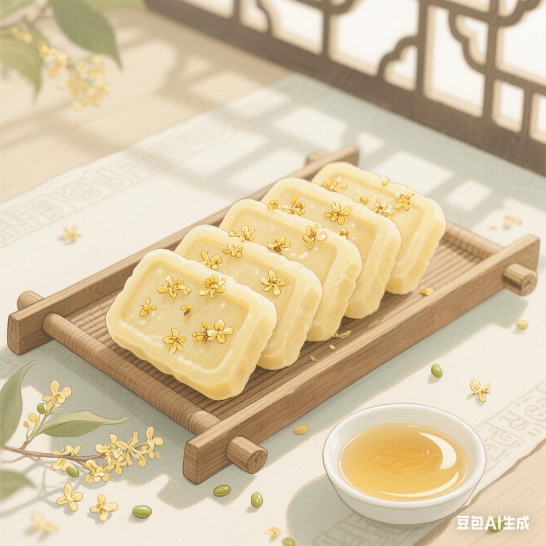 桂花酒酿绿豆糕