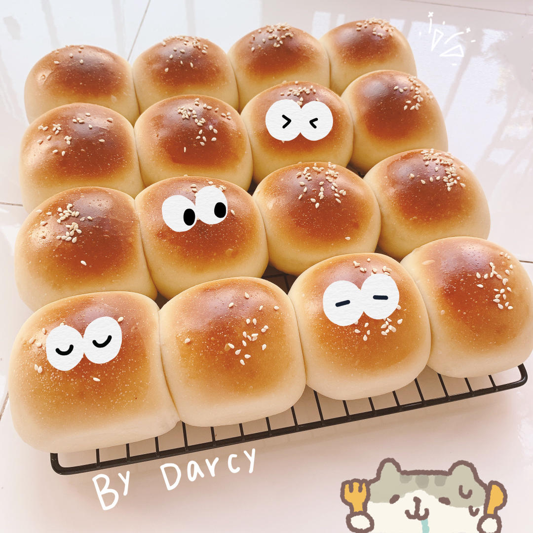 🥛超简单快手，柔软拉丝，一次发酵，牛奶小餐包