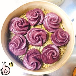紫薯玫瑰花馒头的做法 步骤13