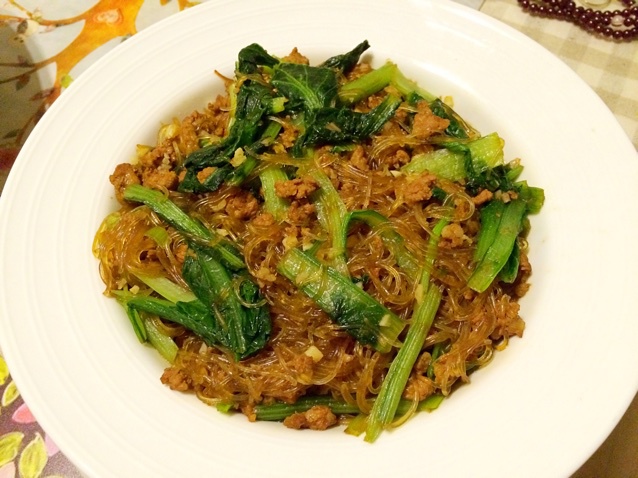 肉末粉丝小白菜