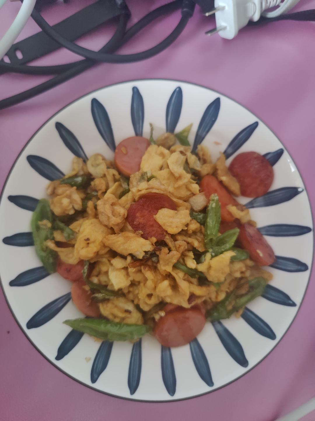 青椒火腿炒鸡蛋