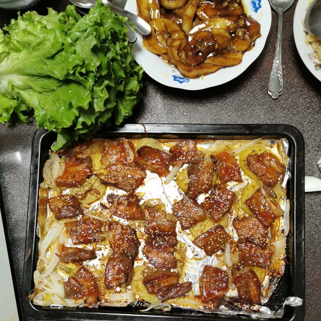 烤箱版土豆烤五花肉