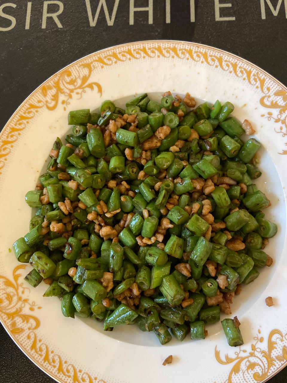 肉沫豆角下饭菜