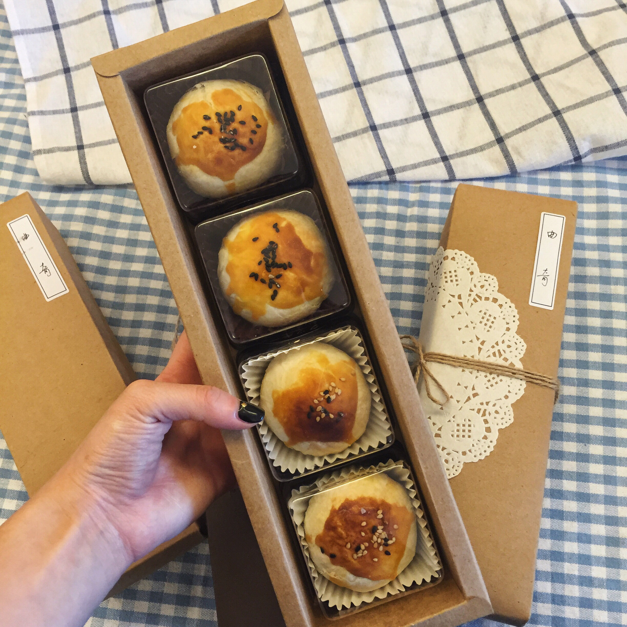 蛋黄酥~紫薯、抹茶、原味~花好月圆，中秋快乐~内附一次做六色蛋黄酥方法~