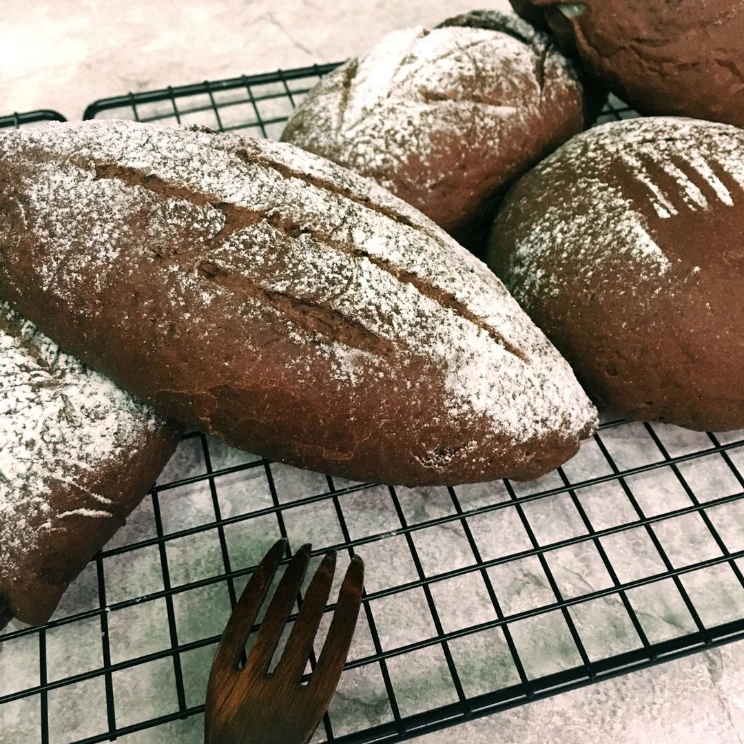 可可麻薯紫米软欧