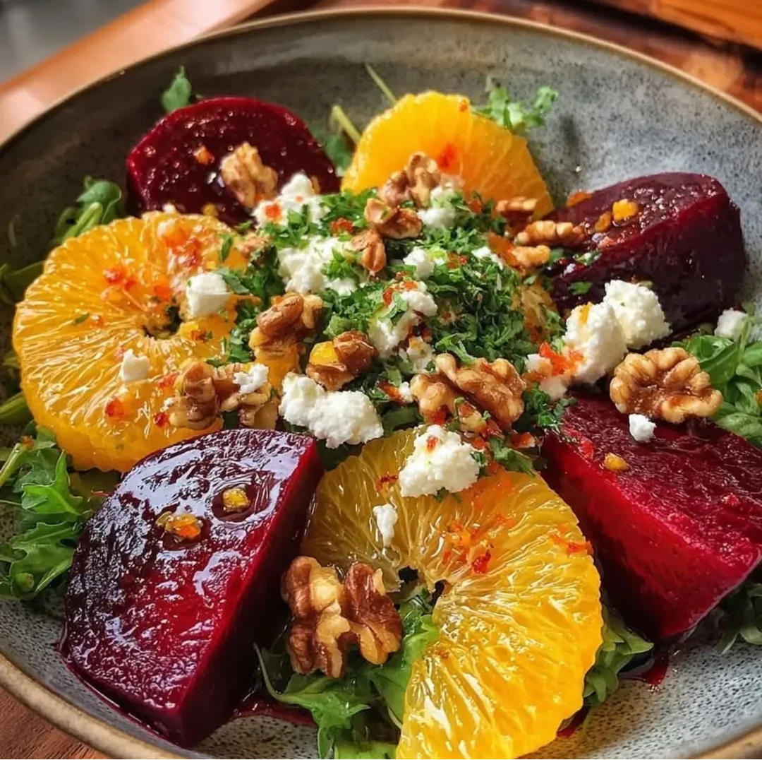 Roasted Beet & Citrus Salad with Feta Crumble & Honey-Orange Vinaigrette