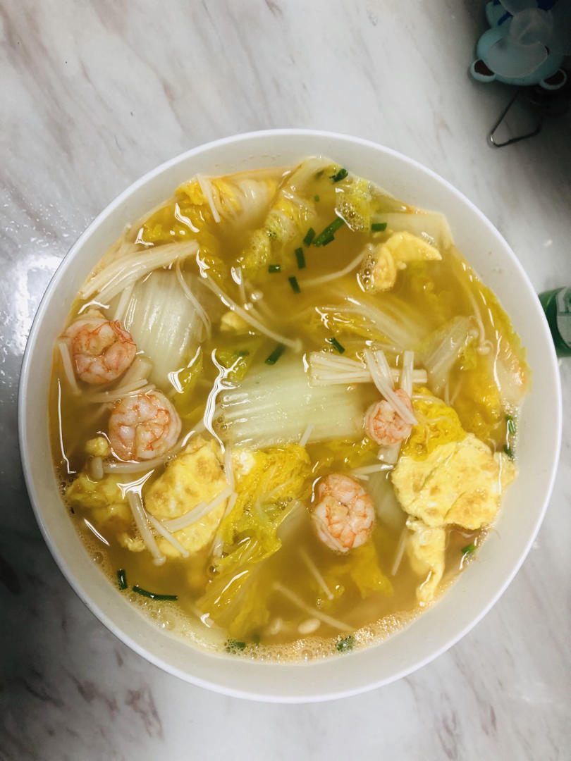 不放一滴油越喝越瘦娃娃菜三鲜汤❗️低脂瘦身