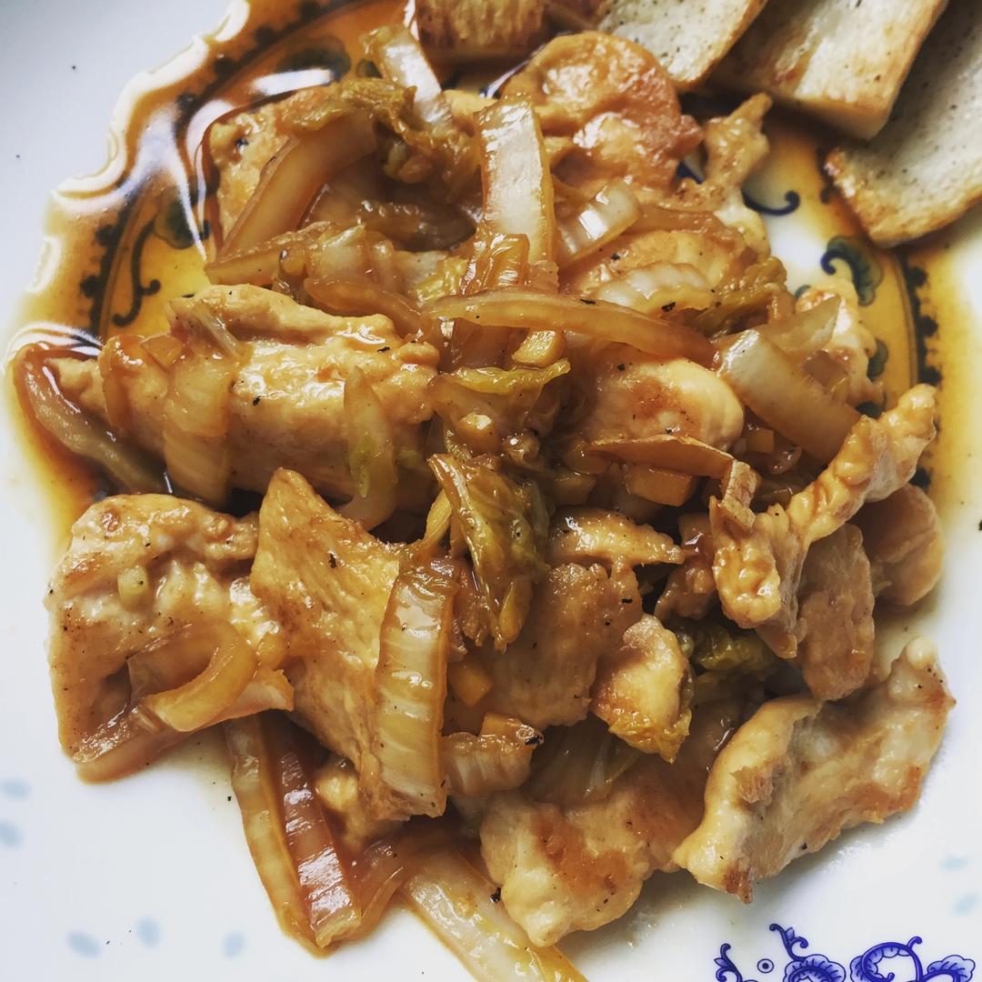 doubleone67做的鸡胸肉生姜烧