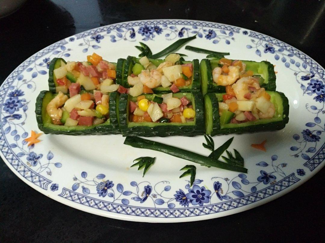 最美年夜饭-🎋翠竹报春节节高🥒（黄瓜玉米火腿鸡丁沙拉）