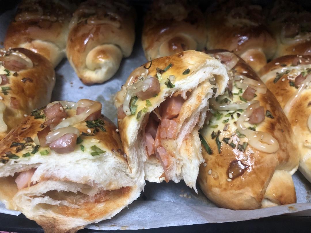 香葱火腿肉松面包