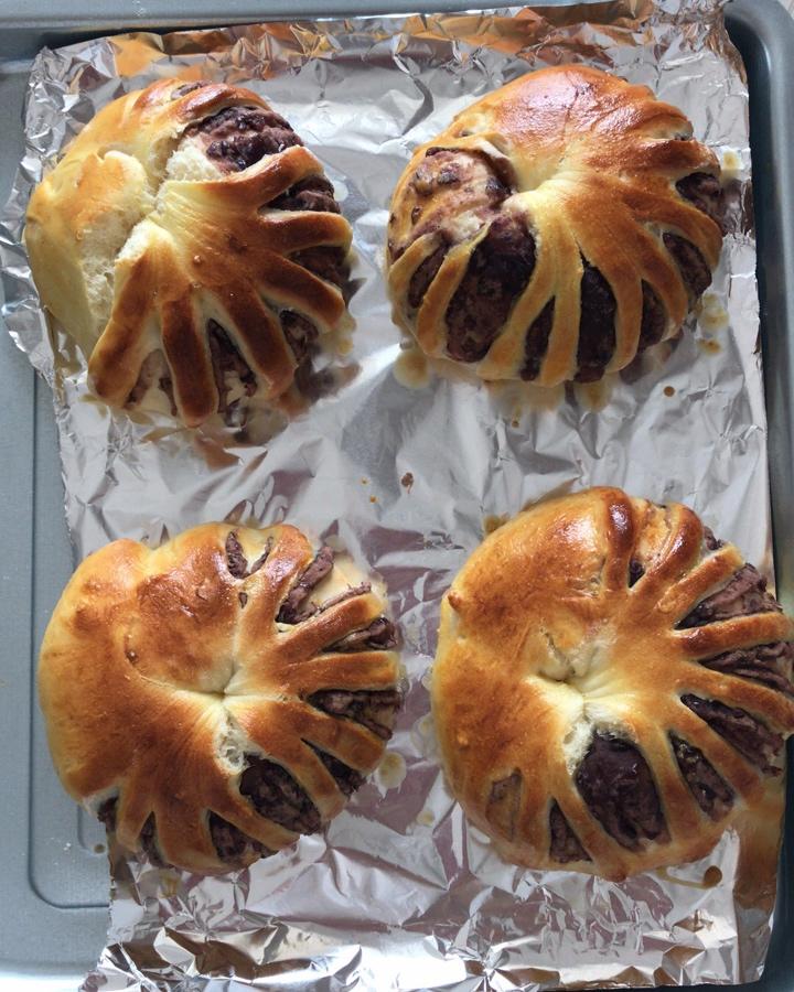 【只做低卡点心】@豆沙面包卷