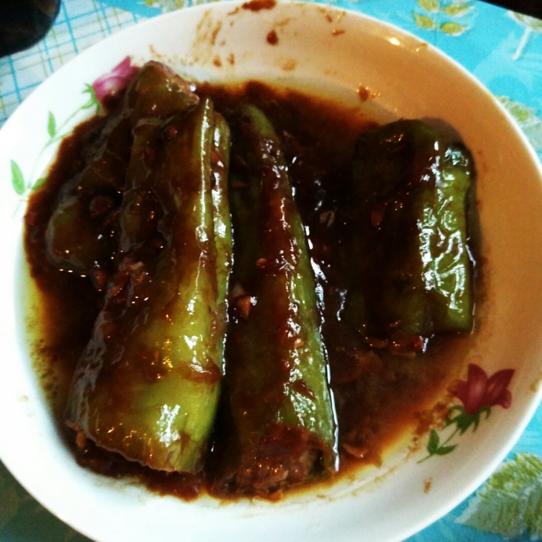 肉馅辣椒-新手下厨 stuffed Chili pepper